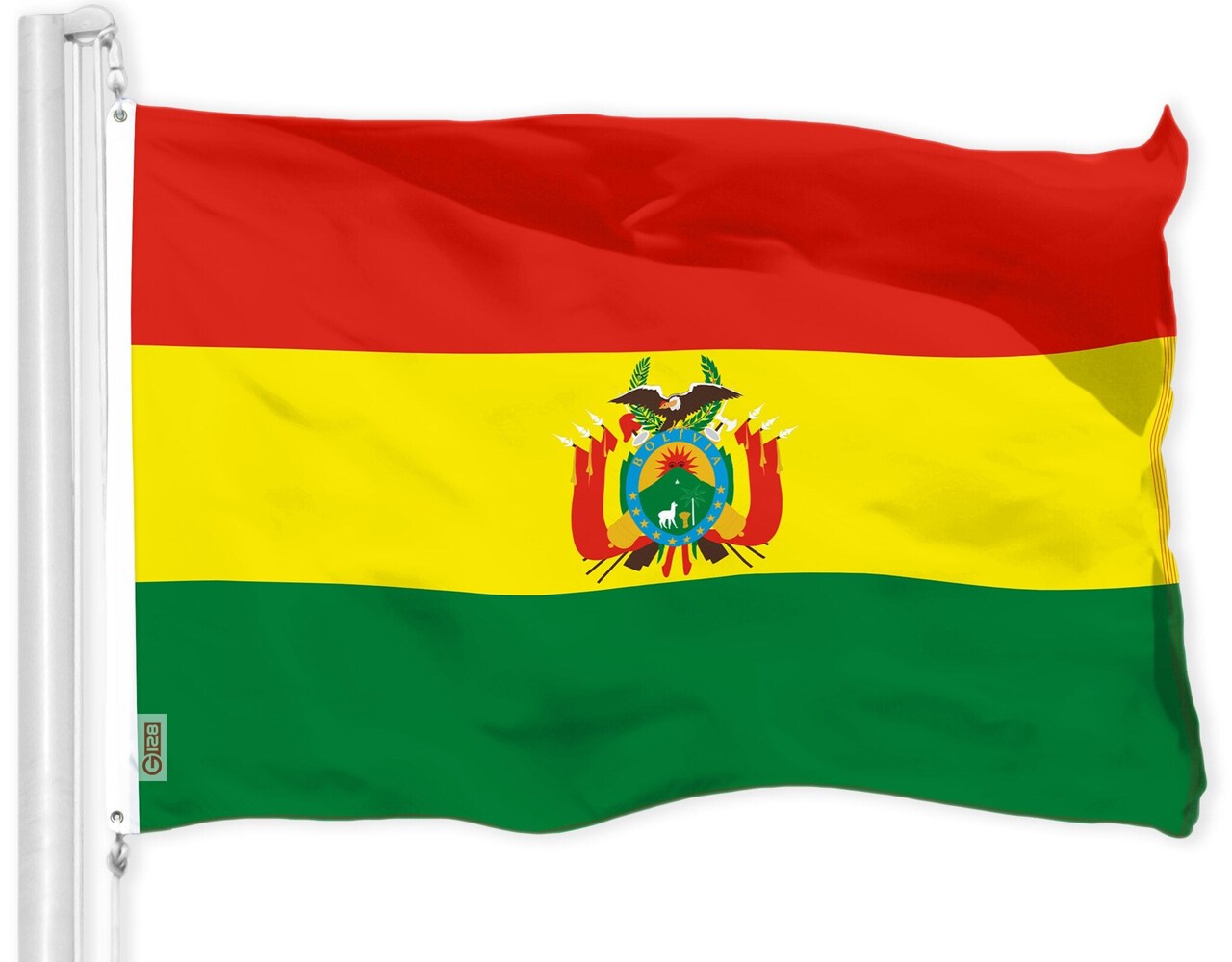 G128 Bolivia Flag | 3x5 Ft | LiteWeave Pro Series Printed 300D Polyester | Country Flag, Indoor/Outdoor, Vibrant Colors, Brass Grommets, Thicker and More Durable Than 100D 75D Polyester